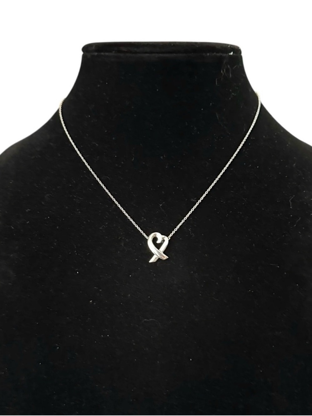 Tiffany & Co. Paloma Picasso Silver Heart Ribbon Necklace